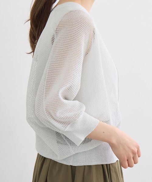 le.coeur blanc(ルクールブラン)の「《WEB限定》フロントジップメッシュラメカーディガン(カーディガン/ボレロ・レディース・ライトグレー/レモンイエロー/ブラック/ブルー・38)」の9枚目の写真