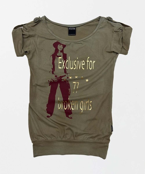 SCULPTOR(スカルプター)の「Broken Girls Roll Up Tee(Tシャツ/カットソー・レディース・ホワイト/ダークパープル/ベージュ/カーキ・SMALL/MEDIUM/LARGE)」の16枚目の写真
