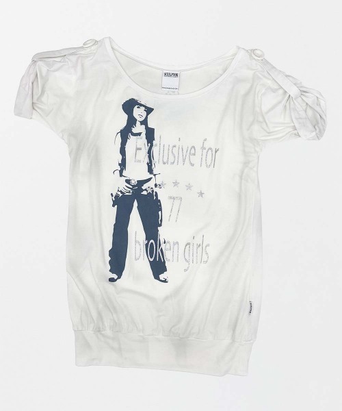 SCULPTOR(スカルプター)の「Broken Girls Roll Up Tee(Tシャツ/カットソー・レディース・ホワイト/ダークパープル/ベージュ/カーキ・SMALL/MEDIUM/LARGE)」の5枚目の写真