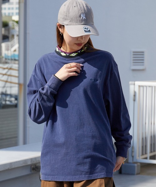 MAUI and Sons（マウイアンドサンズ）の「Maui & Sons / マウイアンドサンズ SPRIT WEAVE LS CREW ネイティブ柄 クルーネック 襟デザイン 首元デザイン 柄リブ 長袖Tシャツ 秋 秋服 2026年秋冬（Tシャツ/カットソー・メンズ・ブラック/ネイビー/ターコイズブルー/オレンジ・S/M/L）」の2枚目の写真