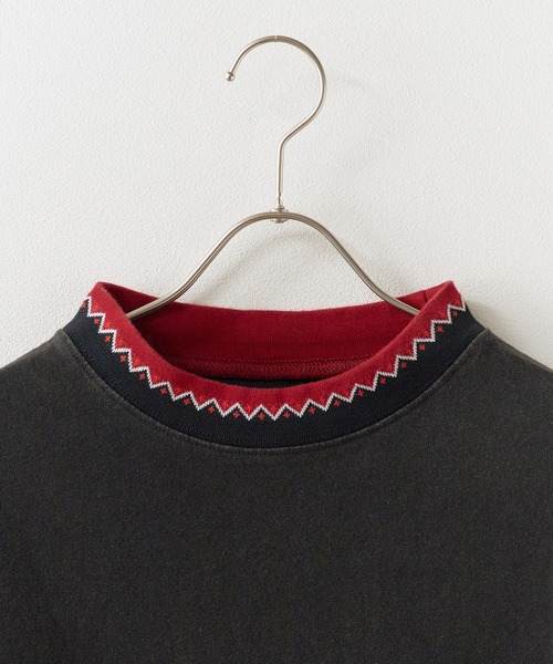 MAUI and Sons（マウイアンドサンズ）の「Maui & Sons / マウイアンドサンズ SPRIT WEAVE LS CREW ネイティブ柄 クルーネック 襟デザイン 首元デザイン 柄リブ 長袖Tシャツ 秋 秋服 2026年秋冬（Tシャツ/カットソー・メンズ・ブラック/ネイビー/ターコイズブルー/オレンジ・S/M/L）」の13枚目の写真