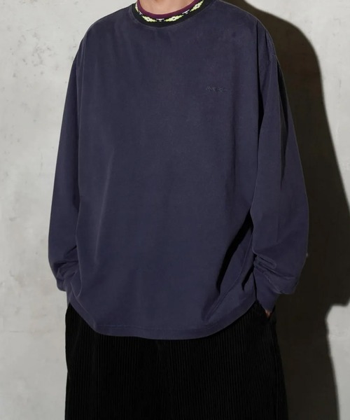 MAUI and Sons（マウイアンドサンズ）の「Maui & Sons / マウイアンドサンズ SPRIT WEAVE LS CREW ネイティブ柄 クルーネック 襟デザイン 首元デザイン 柄リブ 長袖Tシャツ 秋 秋服 2026年秋冬（Tシャツ/カットソー・メンズ・ブラック/ネイビー/ターコイズブルー/オレンジ・S/M/L）」の7枚目の写真