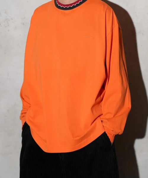 MAUI and Sons（マウイアンドサンズ）の「Maui & Sons / マウイアンドサンズ SPRIT WEAVE LS CREW ネイティブ柄 クルーネック 襟デザイン 首元デザイン 柄リブ 長袖Tシャツ 秋 秋服 2026年秋冬（Tシャツ/カットソー・メンズ・ブラック/ネイビー/ターコイズブルー/オレンジ・S/M/L）」の11枚目の写真
