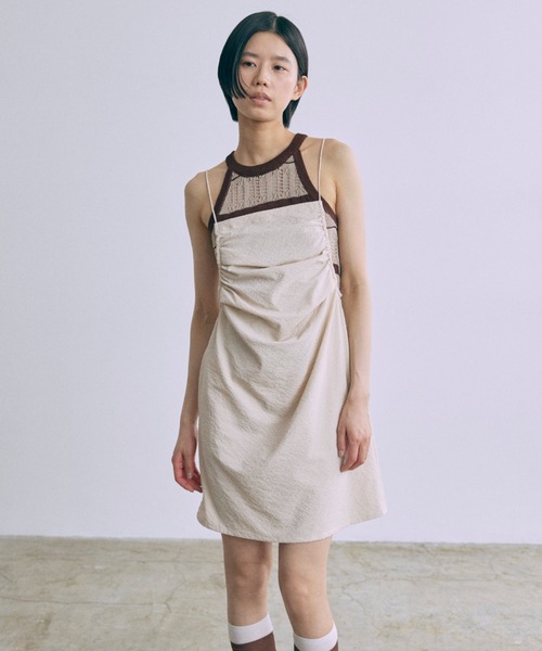 EN NEUME(エンノイム)の「Sheer Stripe Racerback Knit Camisole(キャミソール・レディース・ベージュ/グレー/バーガンディー・FREE)」の14枚目の写真