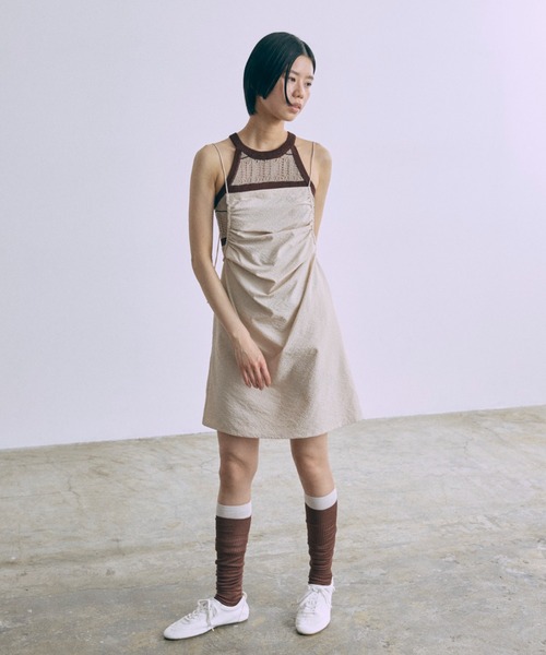 EN NEUME(エンノイム)の「Sheer Stripe Racerback Knit Camisole(キャミソール・レディース・ベージュ/グレー/バーガンディー・FREE)」の16枚目の写真