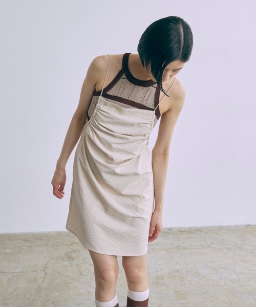 EN NEUME(エンノイム)の「Sheer Stripe Racerback Knit Camisole(キャミソール・レディース・ベージュ/グレー/バーガンディー・FREE)」の18枚目の写真
