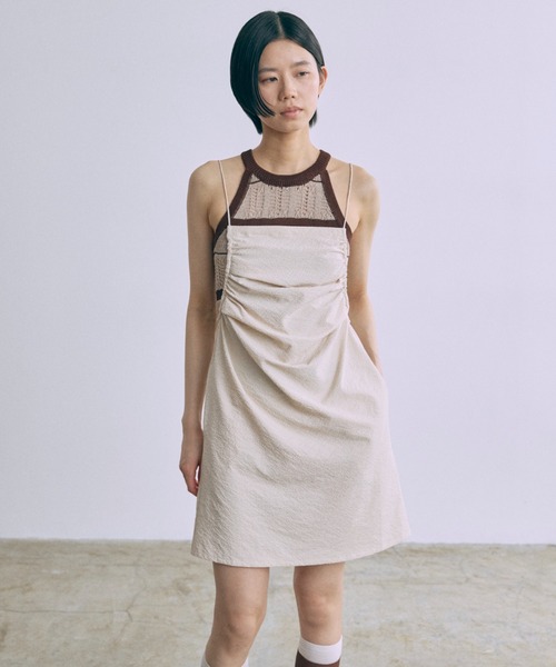 EN NEUME(エンノイム)の「Sheer Stripe Racerback Knit Camisole(キャミソール・レディース・ベージュ/グレー/バーガンディー・FREE)」の17枚目の写真