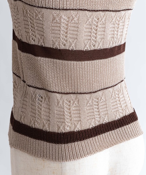 EN NEUME(エンノイム)の「Sheer Stripe Racerback Knit Camisole(キャミソール・レディース・ベージュ/グレー/バーガンディー・FREE)」の7枚目の写真