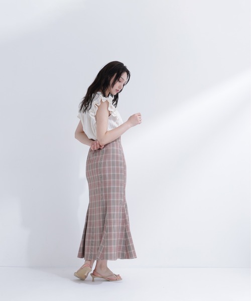 NATURAL BEAUTY BASIC（ナチュラルビューティーベーシック）の「ヘム切替マーメイドスカート（スカート・レディース・レッド系その他2・SMALL/MEDIUM/P/S）」の11枚目の写真