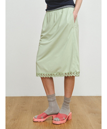 PLZPROJECT（プリーズプロジェクト）の「LACE MIDI SKIRT, MINT（スカート）」