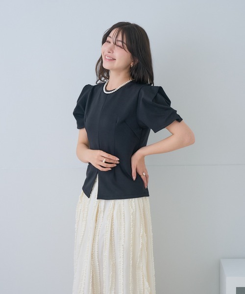 Neige(ネージュ)の「フォルムスリーブカットソー(Tシャツ/カットソー・レディース・ホワイト/ブラック・ONE SIZE)」の16枚目の写真