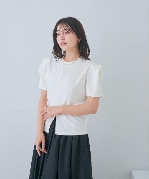 Neige(ネージュ)の「フォルムスリーブカットソー(Tシャツ/カットソー・レディース・ホワイト/ブラック・ONE SIZE)」の20枚目の写真