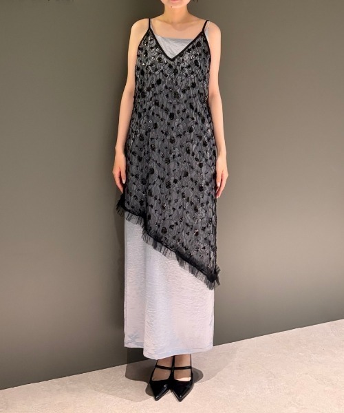 ANDRESD（アンドレスド）の「フラワースパンコールキャミドレス / flower spangle cami dress（ドレス・レディース・イエロー/ブラック/オフホワイト/シルバー/ピンク/アイボリー・L/M）」の19枚目の写真