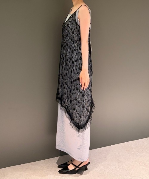 ANDRESD（アンドレスド）の「フラワースパンコールキャミドレス / flower spangle cami dress（ドレス・レディース・イエロー/ブラック/オフホワイト/シルバー/ピンク/アイボリー・L/M）」の18枚目の写真