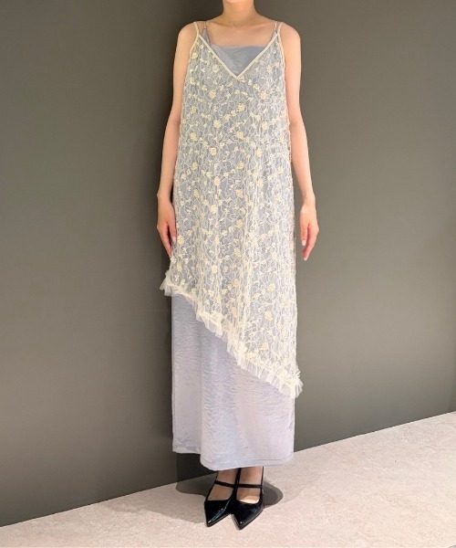 ANDRESD（アンドレスド）の「フラワースパンコールキャミドレス / flower spangle cami dress（ドレス・レディース・イエロー/ブラック/オフホワイト/シルバー/ピンク/アイボリー・L/M）」の16枚目の写真