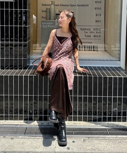 ANDRESD（アンドレスド）の「フラワースパンコールキャミドレス / flower spangle cami dress（ドレス・レディース・イエロー/ブラック/オフホワイト/シルバー/ピンク/アイボリー・L/M）」の12枚目の写真