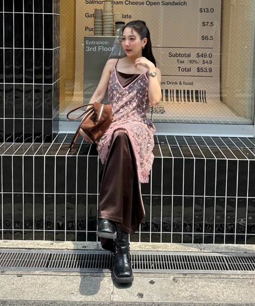 ANDRESD（アンドレスド）の「フラワースパンコールキャミドレス / flower spangle cami dress（ドレス・レディース・イエロー/ブラック/オフホワイト/シルバー/ピンク/アイボリー・L/M）」の11枚目の写真
