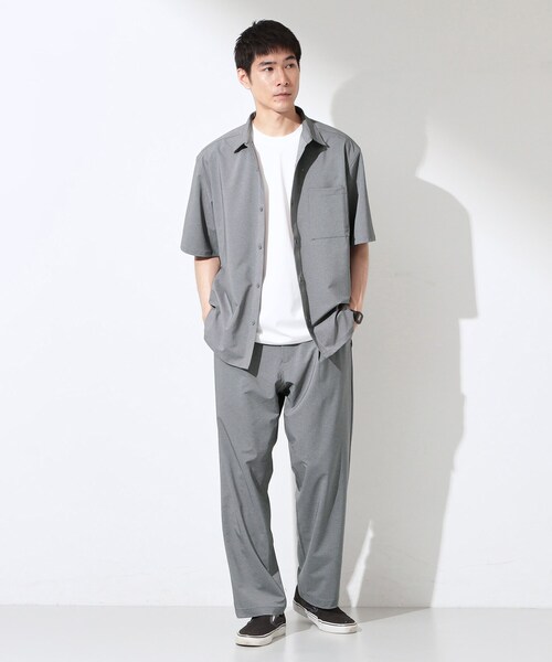 THE SHOP TK (ザ ショップ ティーケー )の「クールウェザー 半袖シャツ 接触冷感/洗濯機OK/セットアップ可(シャツ/ブラウス・メンズ・ライトベージュ/ライトグレー/チャコールグレー・04/03/02)」の4枚目の写真