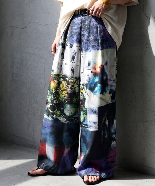 antiqua（アンティカ）の「配色プリント ロング ワイドパンツ（その他パンツ・レディース・その他・MEDIUM/LARGE）」の4枚目の写真