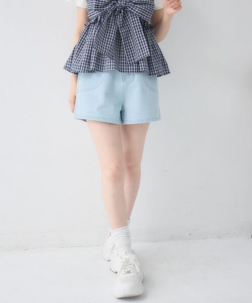 ems excite(エムズエキサイト)の「【2サイズ展開】切替デニムショートパンツ(デニムパンツ・レディース・ブラック/ブルー系その他5/ライトブルー・SMALL/MEDIUM)」の8枚目の写真