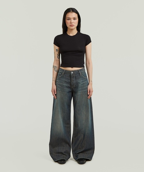 G-STAR(ジースター)の「Roxx Wide Jeans/ヴィンテージライクワイドルーズロングレングスジーンズ(デニムパンツ・レディース・インディゴブルー・26inch/25inch/24inch/27inch)」の4枚目の写真