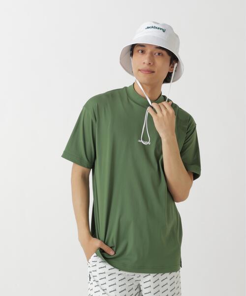 Jack Bunny!!（ジャックバニー）の「【Jack Bunny!!】サライテック半袖モックネックカットソー（Tシャツ/カットソー・メンズ・ブラック/カーキ・X-LARGE/MEDIUM/LARGE）」の2枚目の写真