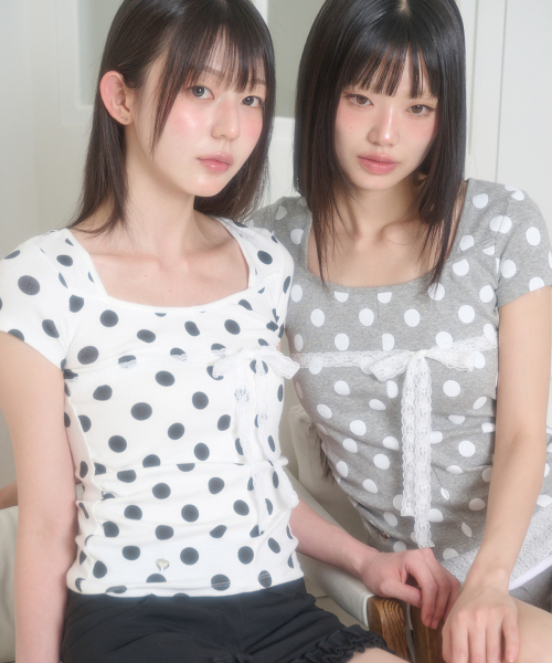 ILLIGO(イリゴ)の「パターンポイントトップドットホワイト(Tシャツ/カットソー・レディース・その他・OS)」の3枚目の写真