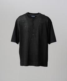 MAISON SPECIAL | 《UNISEX》Ramie-SOLOTEX Prime-Over Henry Neck Short Sleeve Knit T-shirt/ラミーソロテックスプライムオーバーヘンリーネックショートスリーブニットTシャツ【MAISON SPECIAL/メゾンスペシャル】(Tシャツ/カットソー)