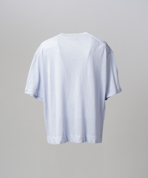 MAISON SPECIAL(メゾンスペシャル)の「《UNISEX》Ramie-SOLOTEX Prime-Over Henry Neck Short Sleeve Knit T-shirt/ラミーソロテックスプライムオーバーヘンリーネックショートスリーブニットTシャツ【MAISON SPECIAL/メゾンスペシャル】(Tシャツ/カットソー・メンズ・レッド/サックスブルー/ブラック・0/1/2)」の6枚目の写真