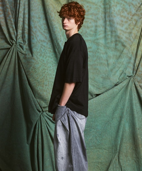 MAISON SPECIAL（メゾンスペシャル）の「《UNISEX》Ramie-SOLOTEX Prime-Over Henry Neck Short Sleeve Knit T-shirt/ラミーソロテックスプライムオーバーヘンリーネックショートスリーブニットTシャツ【MAISON SPECIAL/メゾンスペシャル】（Tシャツ/カットソー・メンズ・レッド/サックスブルー/ブラック・0/1/2）」の20枚目の写真