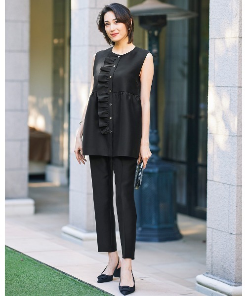 DoCLASSE（ ドゥクラッセ）の「エアーダブルクロス・スティックパンツ（その他パンツ・レディース・ブラック・11/9）」の2枚目の写真