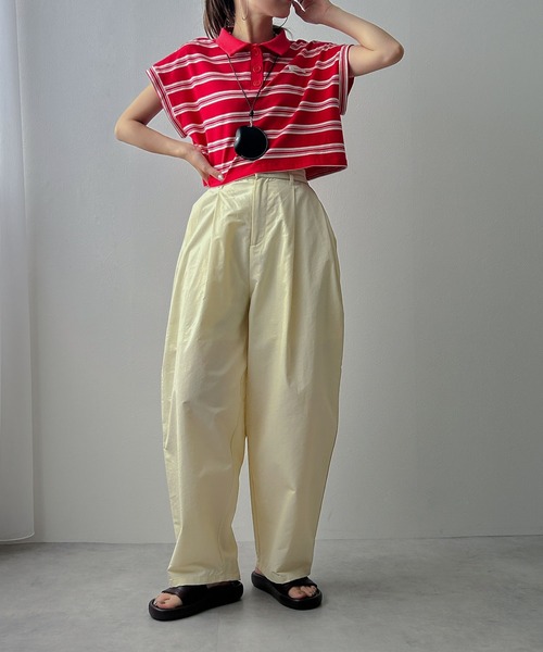 bohmal(ボマール)の「パイピングタックカーブパンツ(その他パンツ・レディース・ベージュ/アイボリー・FREE)」の11枚目の写真