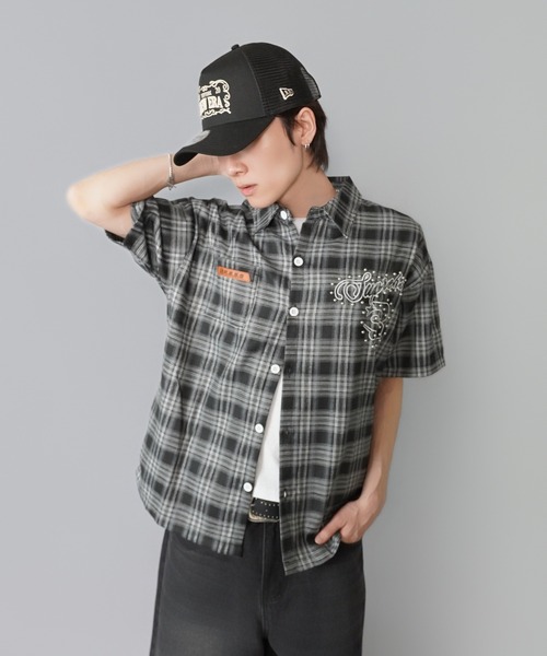 SPINNS(スピンズ)の「オンブレチェックシャツ/半袖/パールストリートロゴ(シャツ/ブラウス・メンズ・ブラック・ONESIZE)」の13枚目の写真