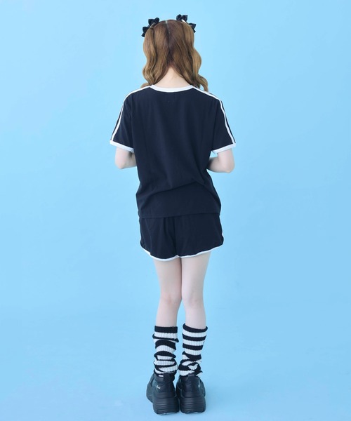 Hauls(ハウルズ)の「24hオフモード!ダブルラインセットアップ(Tシャツ/カットソー・レディース・ブラック/ピンク/サックスブルー・FREE)」の8枚目の写真