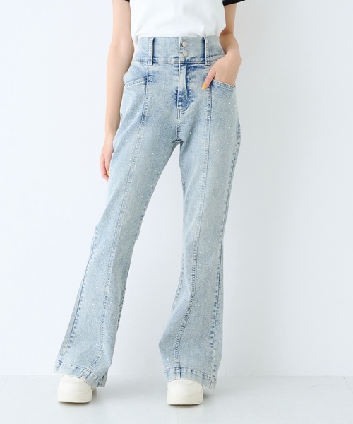 LOVETOXIC(ラブトキシック)の「【ストレッチ】キラキラフレアデニムパンツ(デニムパンツ・キッズ・グレー/ブルー・130cm/S:140cm/M:150cm/L:160cm)」の3枚目の写真