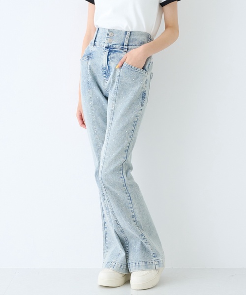 LOVETOXIC(ラブトキシック)の「【ストレッチ】キラキラフレアデニムパンツ(デニムパンツ・キッズ・グレー/ブルー・130cm/S:140cm/M:150cm/L:160cm)」の5枚目の写真
