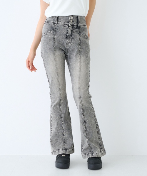 LOVETOXIC(ラブトキシック)の「【ストレッチ】キラキラフレアデニムパンツ(デニムパンツ・キッズ・グレー/ブルー・130cm/S:140cm/M:150cm/L:160cm)」の6枚目の写真