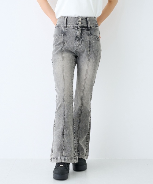 LOVETOXIC(ラブトキシック)の「【ストレッチ】キラキラフレアデニムパンツ(デニムパンツ・キッズ・グレー/ブルー・130cm/S:140cm/M:150cm/L:160cm)」の7枚目の写真