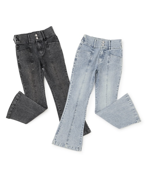 LOVETOXIC(ラブトキシック)の「【ストレッチ】キラキラフレアデニムパンツ(デニムパンツ・キッズ・グレー/ブルー・130cm/S:140cm/M:150cm/L:160cm)」の9枚目の写真
