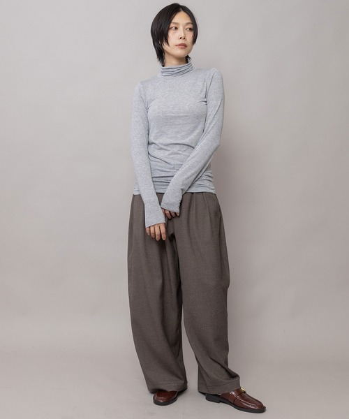Munich(ミューニック)の「アンゴラウールガーゼストレッチジャージ タートルネックプルオーバー(Tシャツ/カットソー・レディース・ホワイト/ブラック/グレー/レッド・FREE)」の17枚目の写真