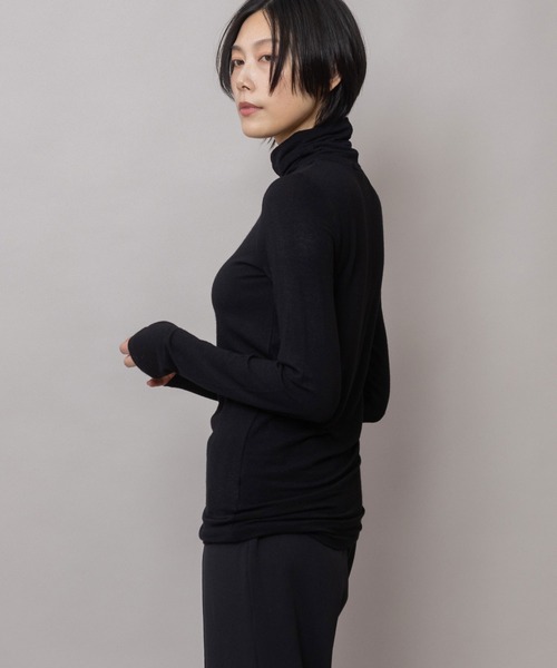 Munich(ミューニック)の「アンゴラウールガーゼストレッチジャージ タートルネックプルオーバー(Tシャツ/カットソー・レディース・ホワイト/ブラック/グレー/レッド・FREE)」の19枚目の写真