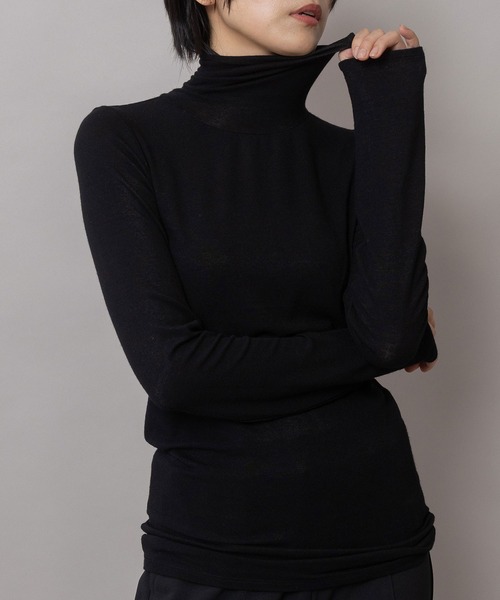 Munich(ミューニック)の「アンゴラウールガーゼストレッチジャージ タートルネックプルオーバー(Tシャツ/カットソー・レディース・ホワイト/ブラック/グレー/レッド・FREE)」の18枚目の写真