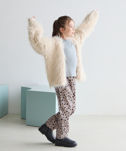 BAYFLOW（ベイフロー）の「[POPなカラー展開♪]シャギーニットカーディガン[120/140/160cm](KIDS)（カーディガン/ボレロ・キッズ・ナチュラル/オレンジ/ライトグリーン・120cm/140cm/160cm）」の7枚目の写真