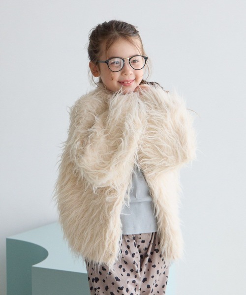 BAYFLOW（ベイフロー）の「[POPなカラー展開♪]シャギーニットカーディガン[120/140/160cm](KIDS)（カーディガン/ボレロ・キッズ・ナチュラル/オレンジ/ライトグリーン・120cm/140cm/160cm）」の9枚目の写真