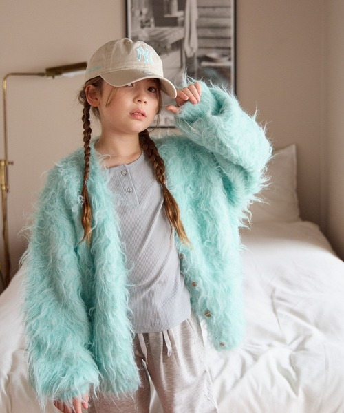 BAYFLOW（ベイフロー）の「[POPなカラー展開♪]シャギーニットカーディガン[120/140/160cm](KIDS)（カーディガン/ボレロ・キッズ・ナチュラル/オレンジ/ライトグリーン・120cm/140cm/160cm）」の17枚目の写真