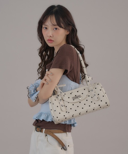 apres jour mignon(アプレジュールミニョン)の「【apresjour mignon×ARIAZ】ドット柄Wハンドルバッグ(ハンドバッグ・レディース・ホワイト/ブラック・FREE)」の7枚目の写真
