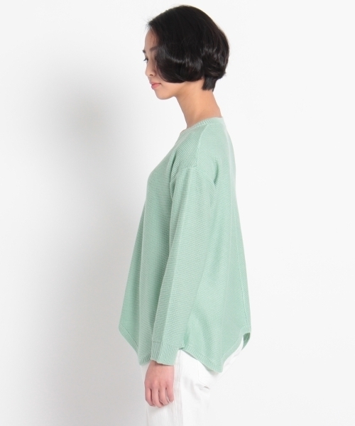 THE SHOP TK （ザ ショップ ティーケー ）の「イレギュラーヘムVネックニット（ニット/セーター・レディース・ブルー/ホワイト/グリーン・99）」の5枚目の写真