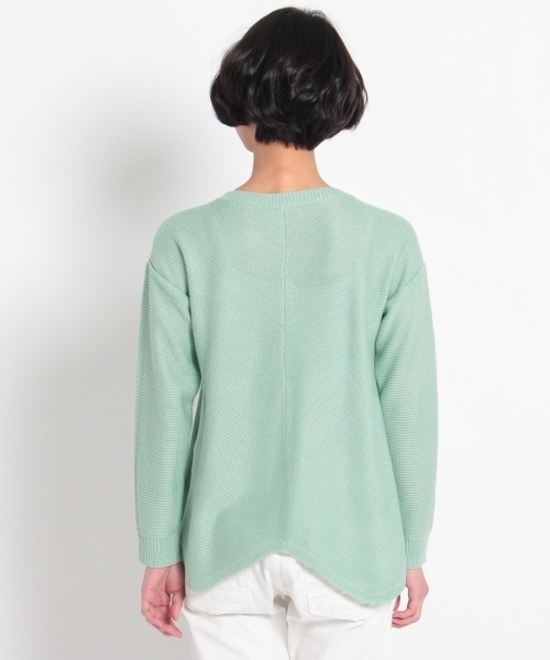 THE SHOP TK （ザ ショップ ティーケー ）の「イレギュラーヘムVネックニット（ニット/セーター・レディース・ブルー/ホワイト/グリーン・99）」の6枚目の写真