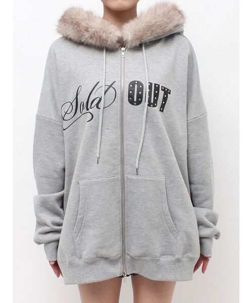 jouetie(ジュエティ)の「ファードッキングルーズジップフーディ(Tシャツ/カットソー・レディース・ネイビー/カーキ/グレー・FREE)」の10枚目の写真