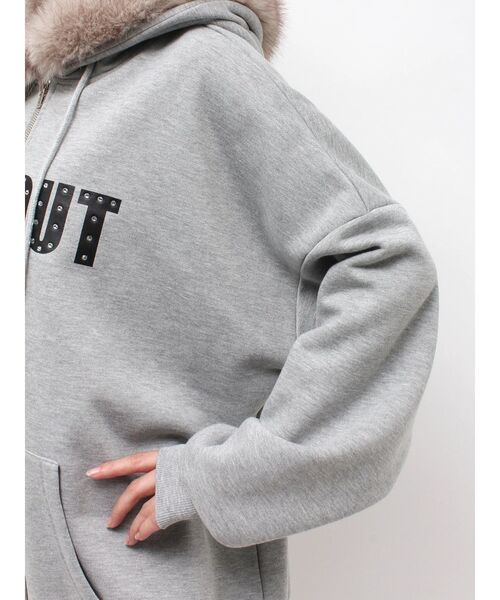 jouetie(ジュエティ)の「ファードッキングルーズジップフーディ(Tシャツ/カットソー・レディース・ネイビー/カーキ/グレー・FREE)」の14枚目の写真